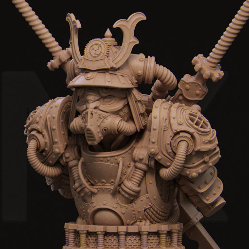 Naojiri Steampunk Samurai | 32mm & 140mm | 3D Printed Figure | Art Piece | Nerikson | Nerdy Creations