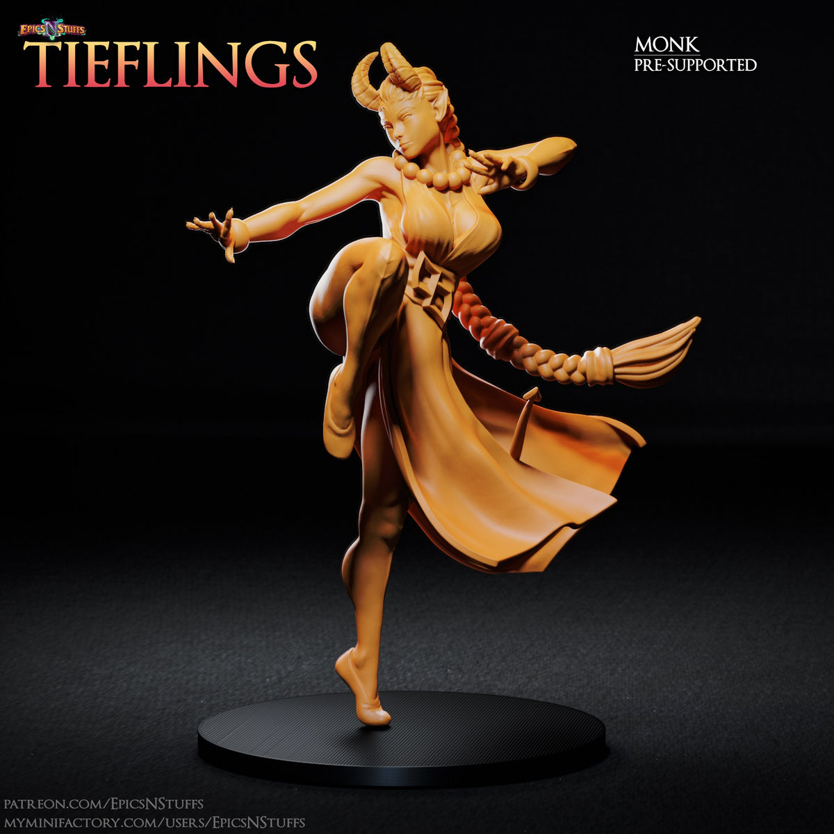 Tiefling Monk resin figure
