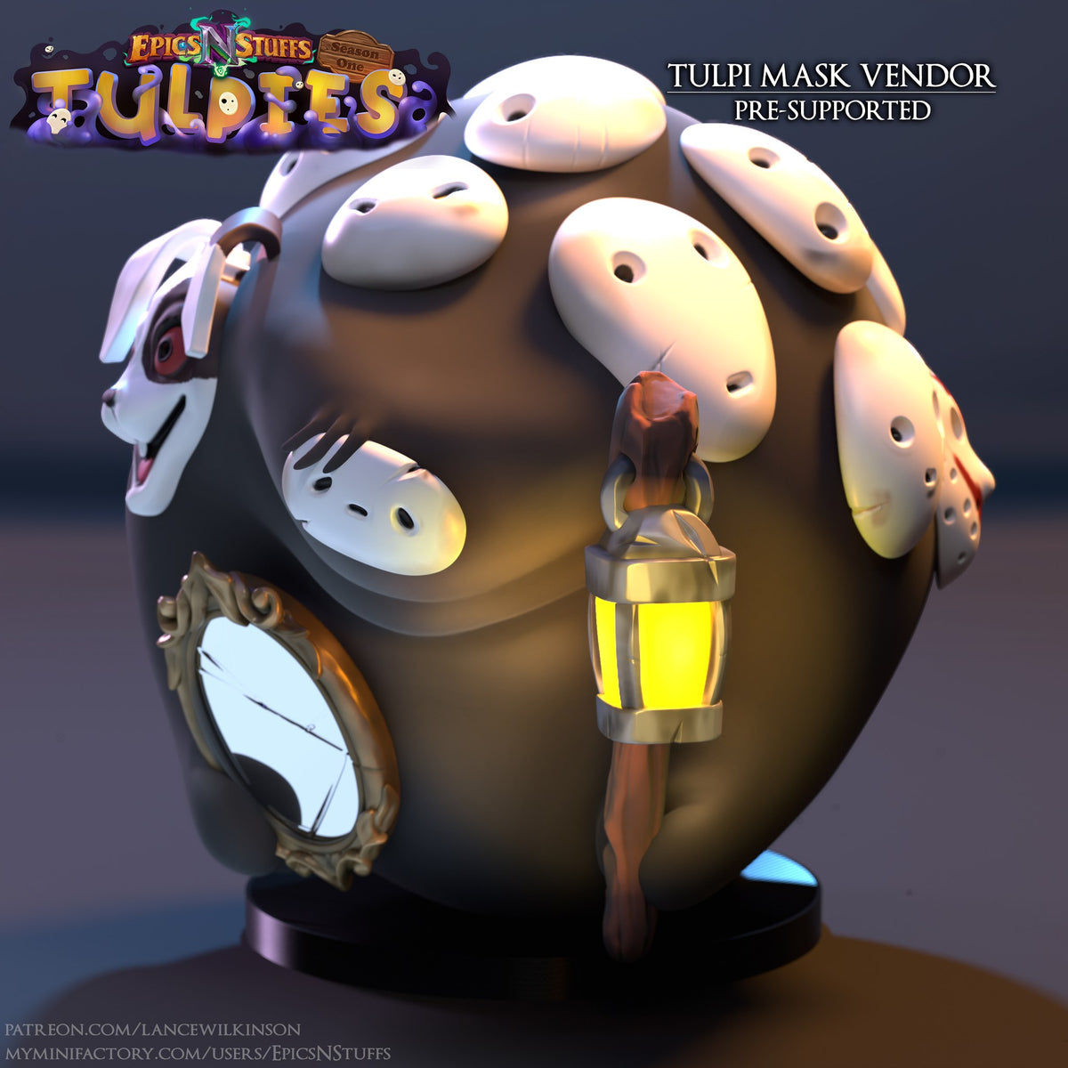 Tulpi Mask Vendor resin figure