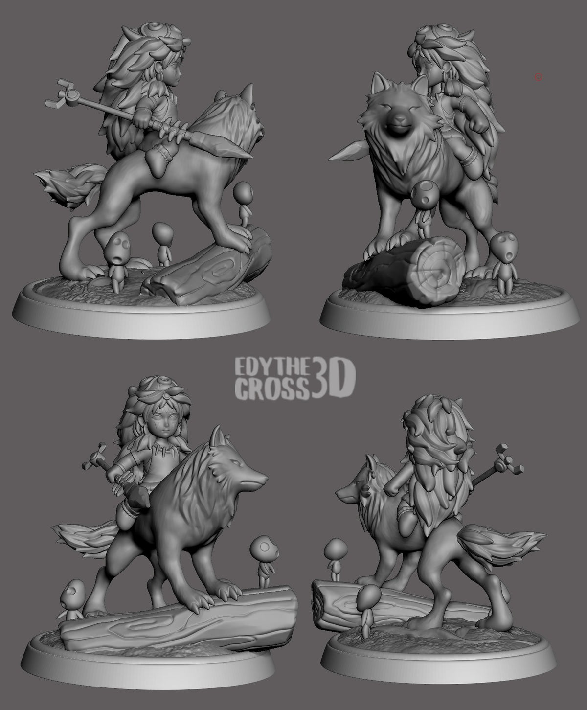 Chibi Princess Mononoke resin figure