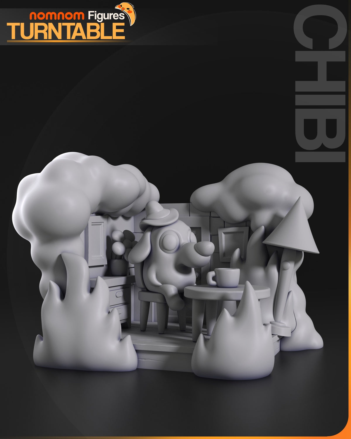 Chibi This Is Fine Dog resin figure