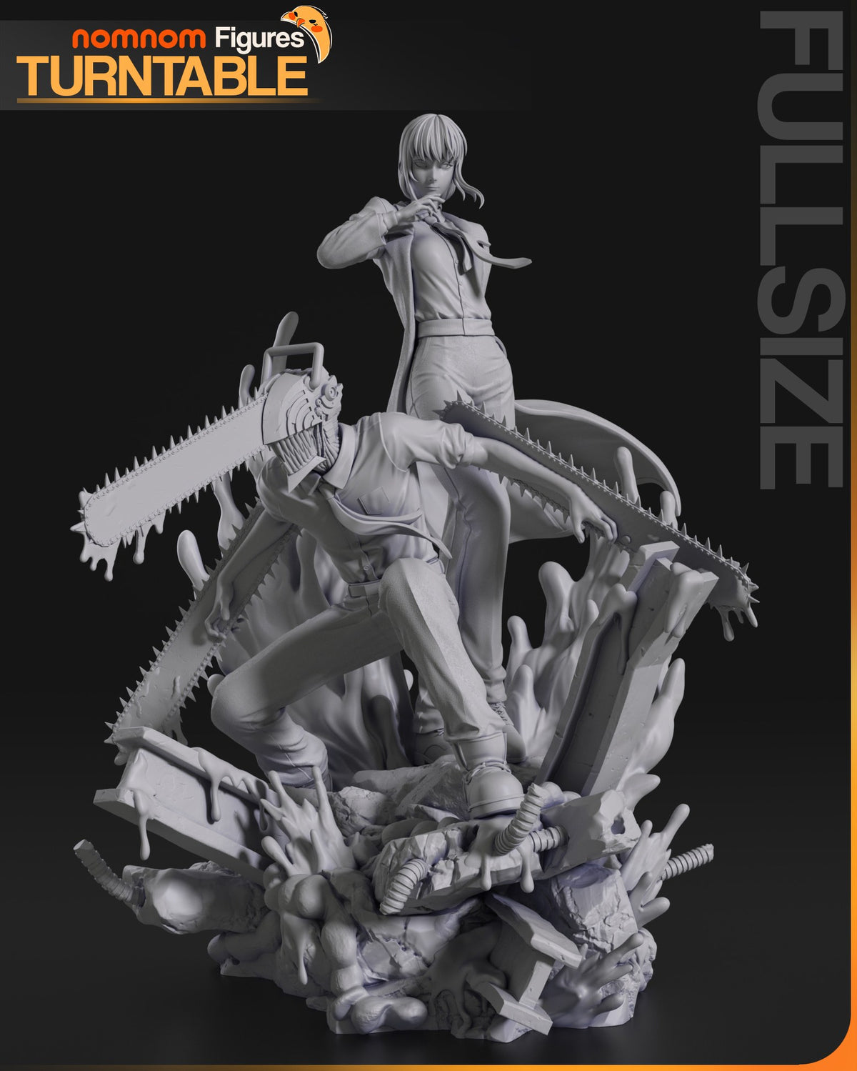 Makima and Denji resin figure
