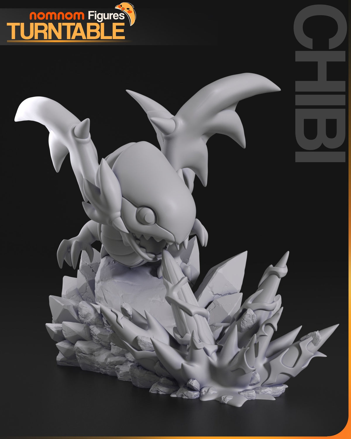 Chibi Blue-Eyes White Dragon resin figure
