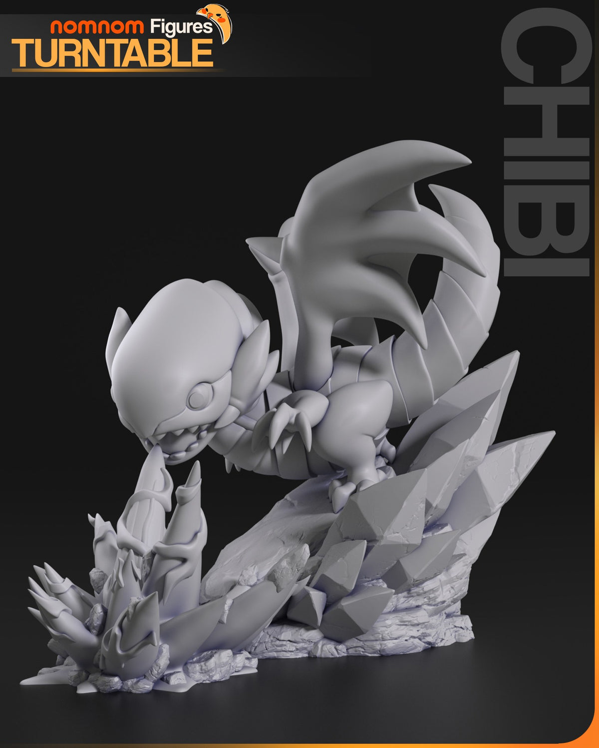 Chibi Blue-Eyes White Dragon resin figure