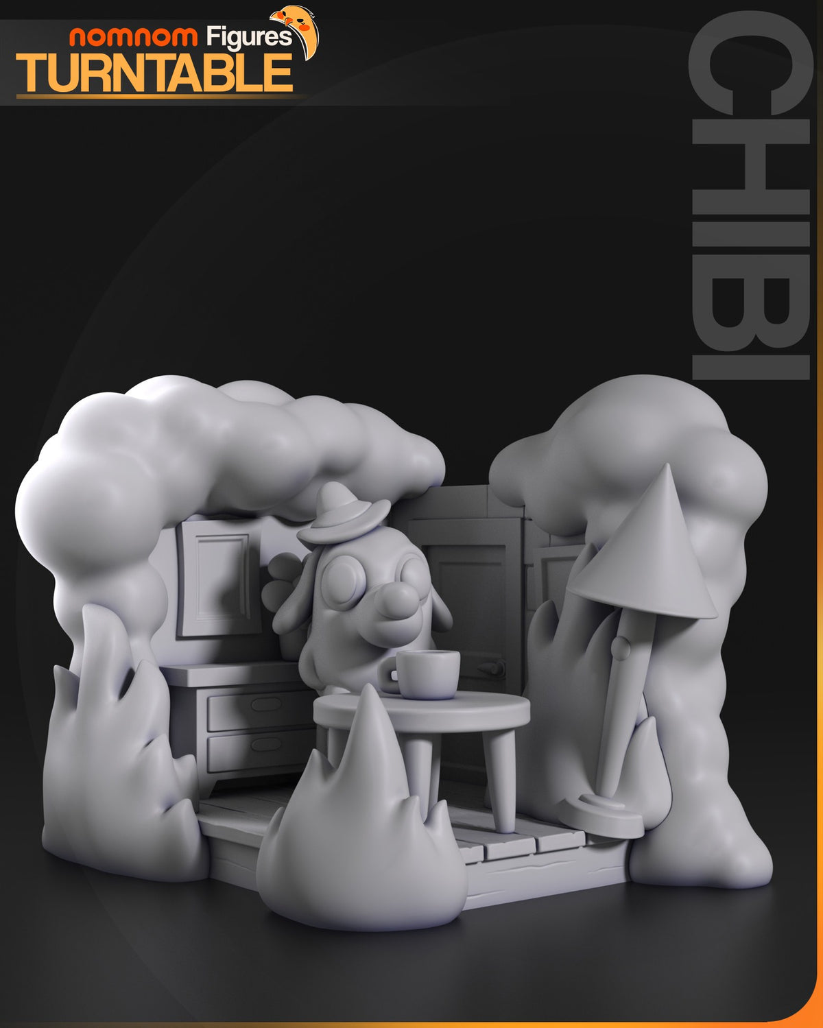 Chibi This Is Fine Dog resin figure