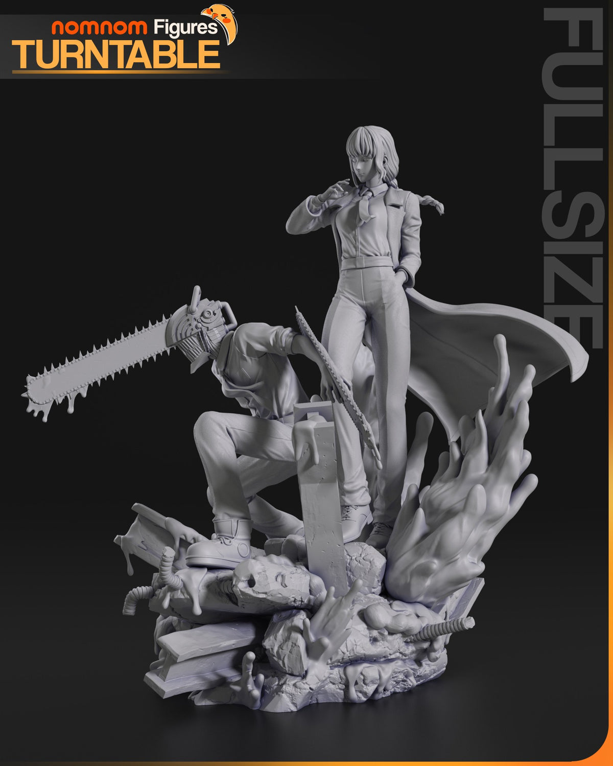Makima and Denji resin figure