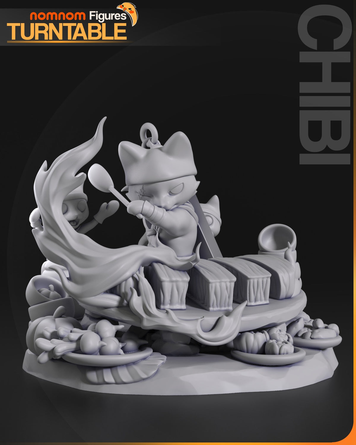 Chibi Meowscular Chef resin figure