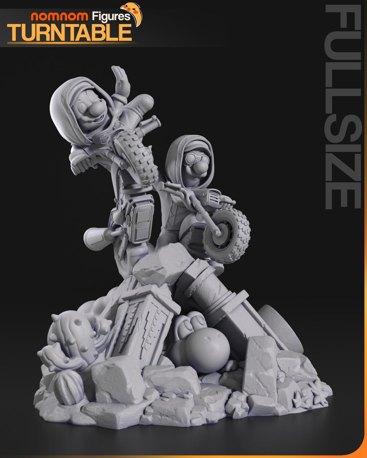 Mario & Luigi (Motorbike Diorama) resin figure