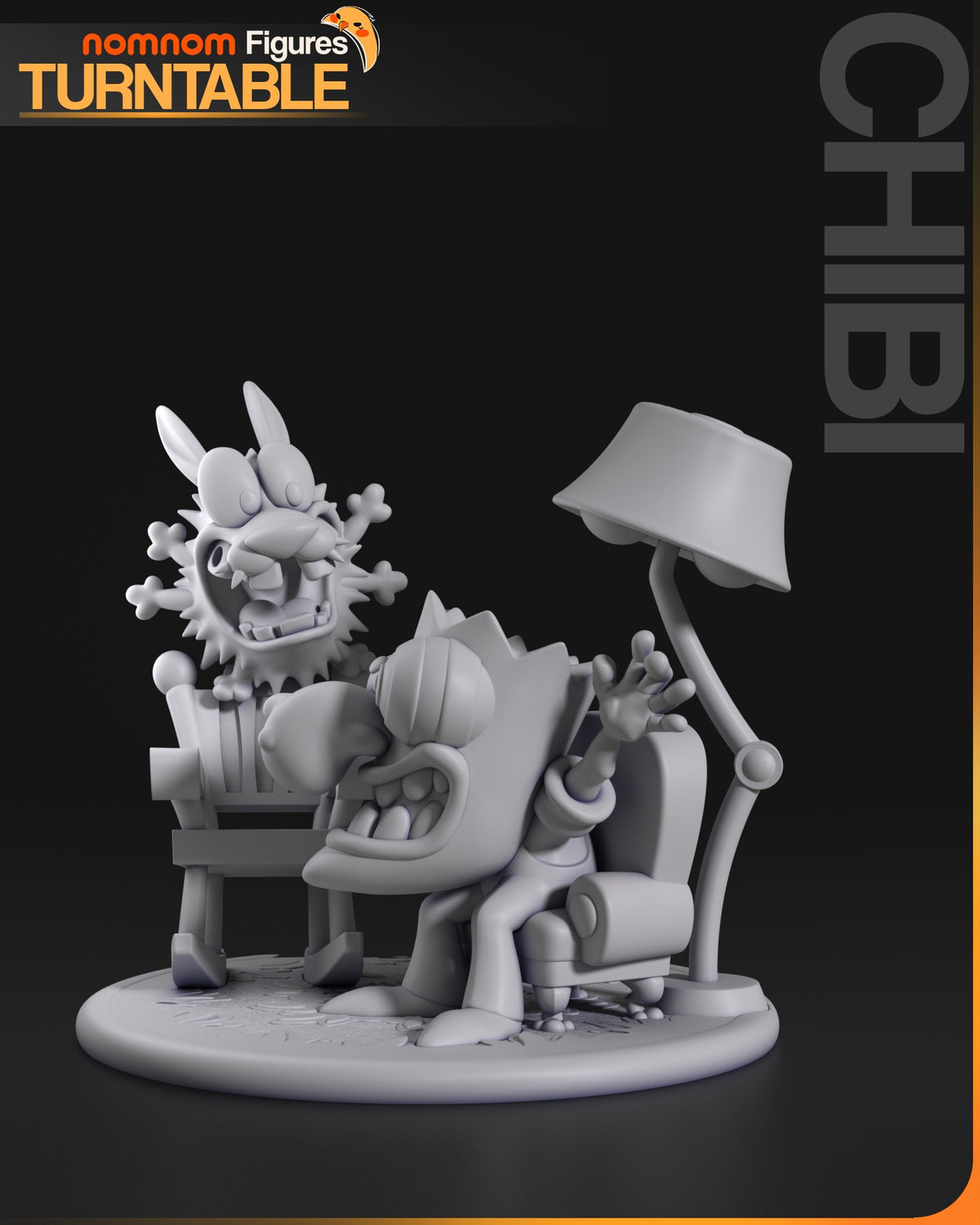 Chibi Courage the Cowardly Dog resin figure