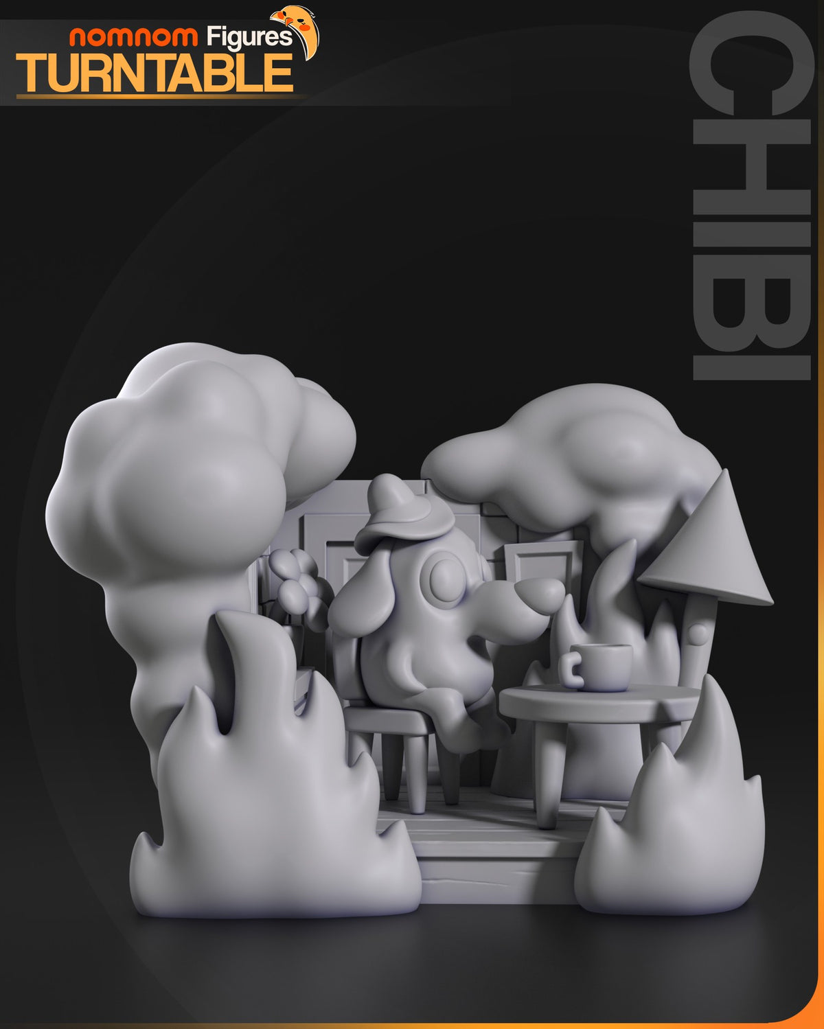 Chibi This Is Fine Dog resin figure