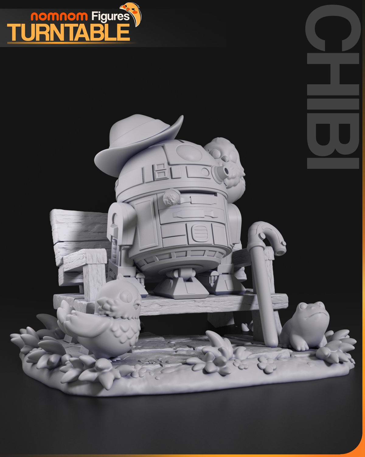 Chibi R2-D2 resin figure