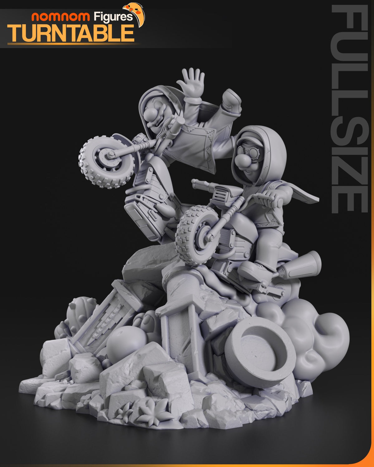 Mario & Luigi (Motorbike Diorama) resin figure