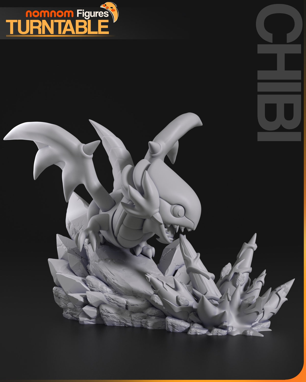 Chibi Blue-Eyes White Dragon resin figure