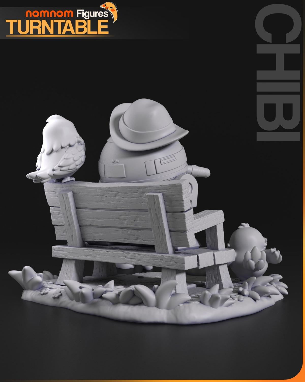 Chibi R2-D2 resin figure