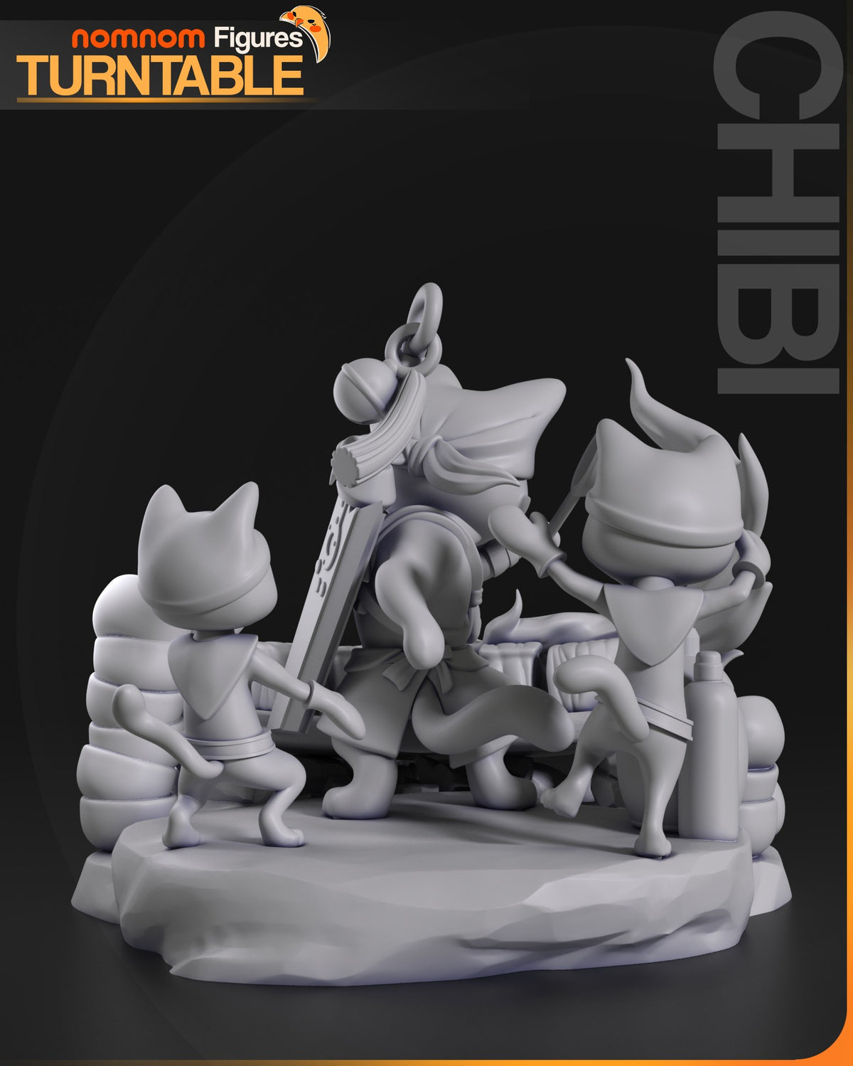 Chibi Meowscular Chef resin figure