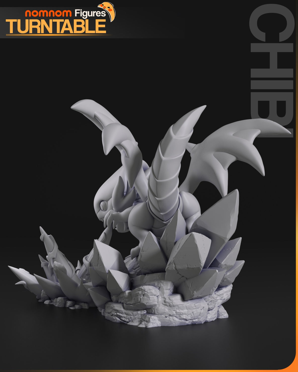 Chibi Blue-Eyes White Dragon resin figure
