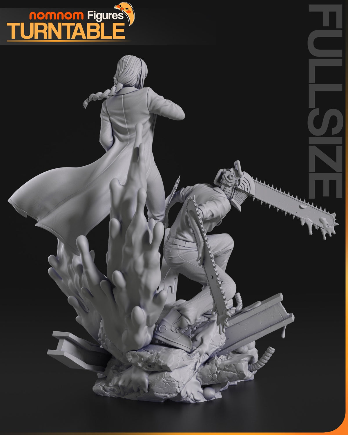 Makima and Denji resin figure