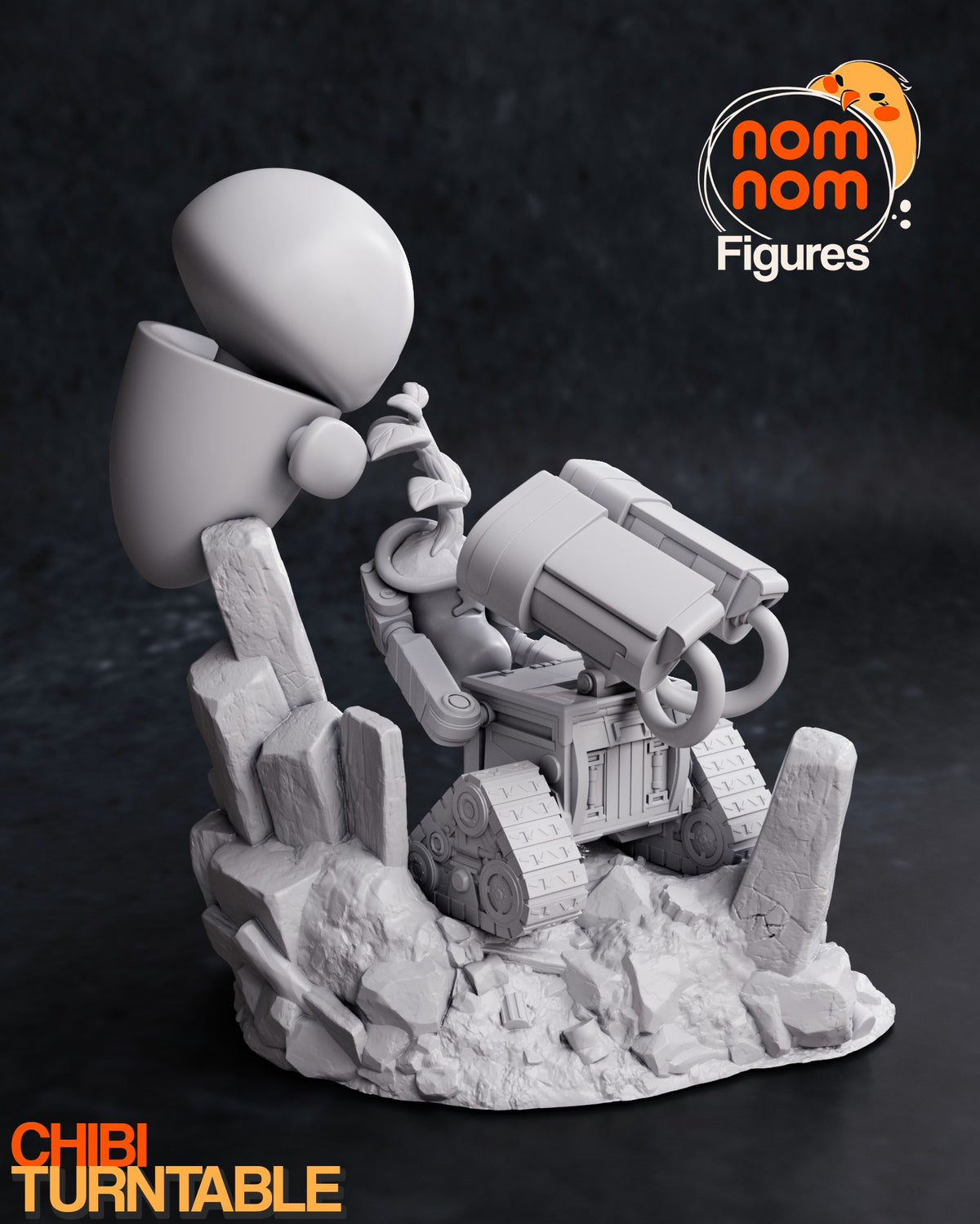 Chibi WALL-E and EVE resin figure