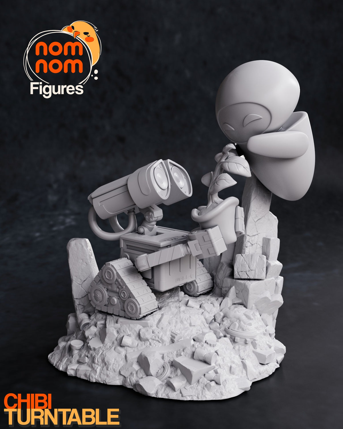 Chibi WALL-E and EVE resin figure