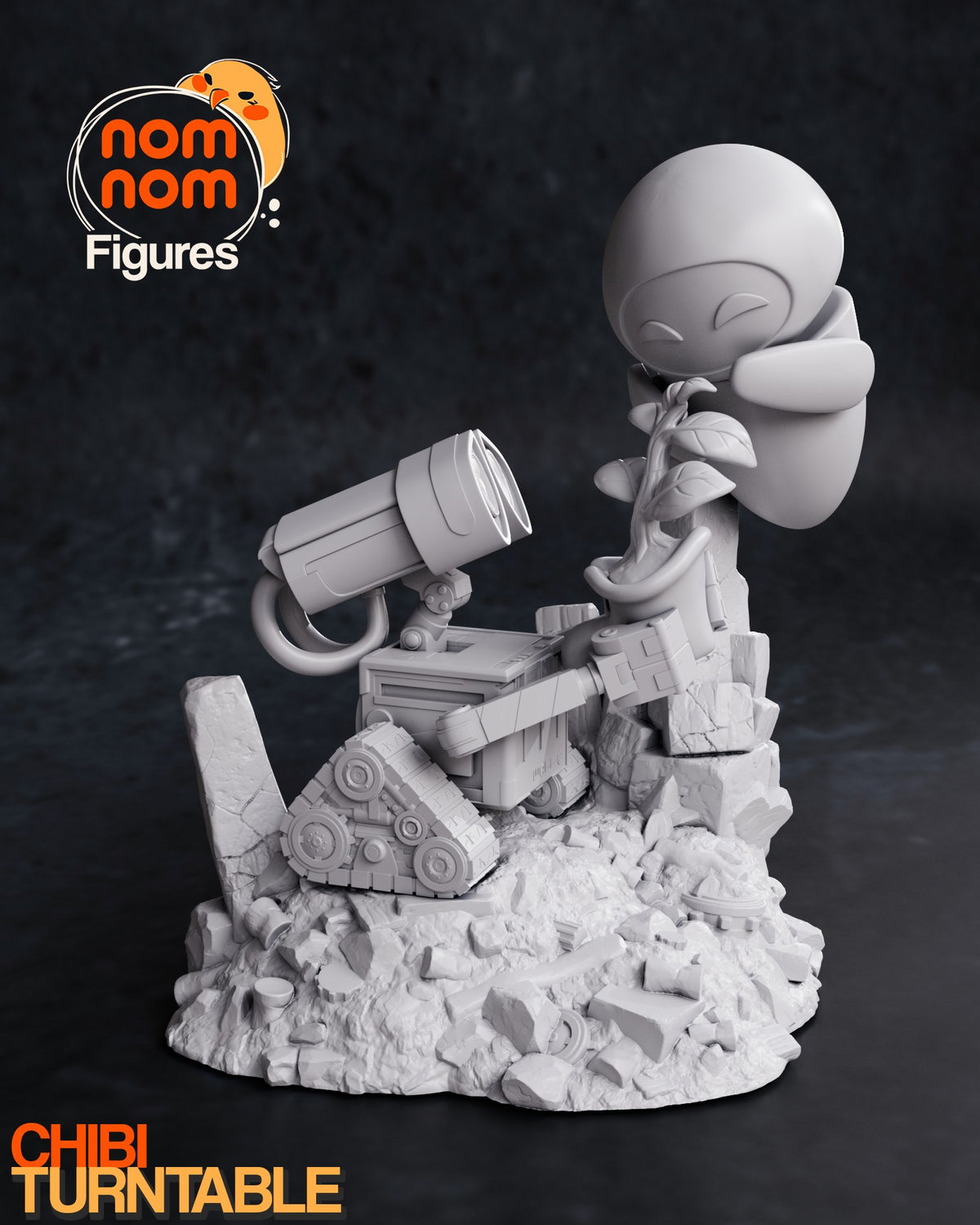 Chibi WALL-E and EVE resin figure