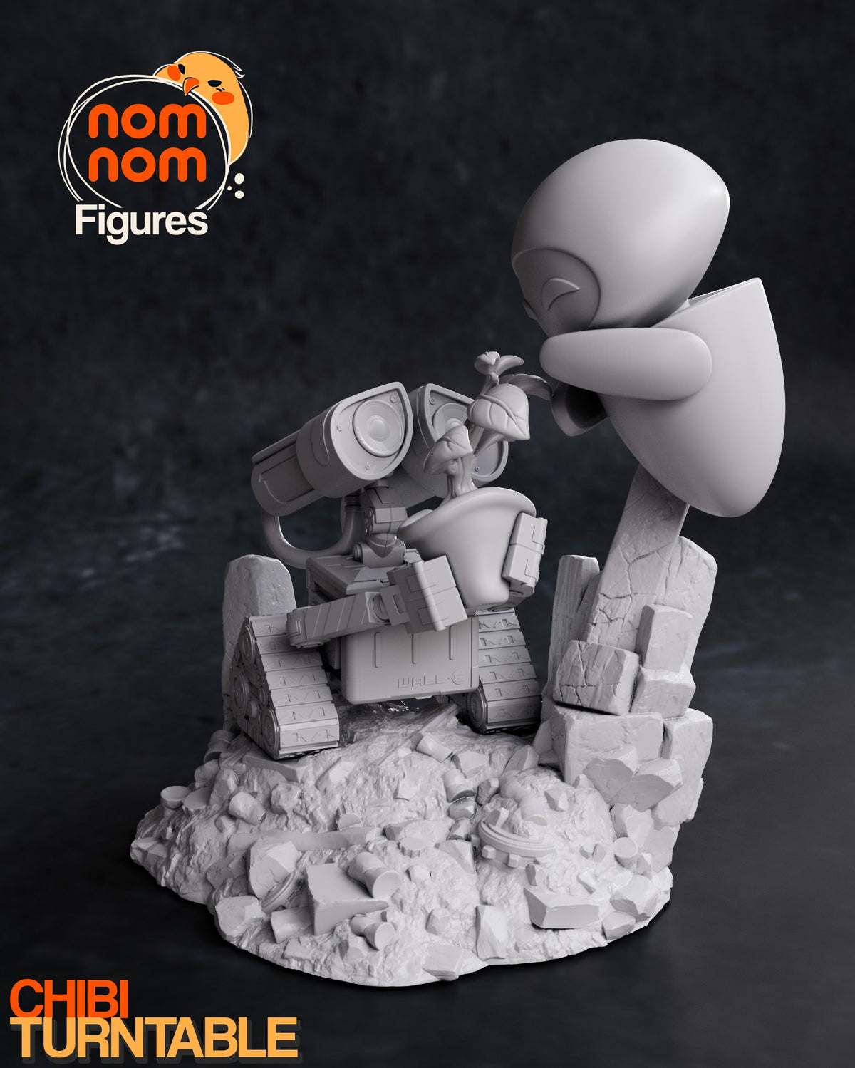 Chibi WALL-E and EVE resin figure