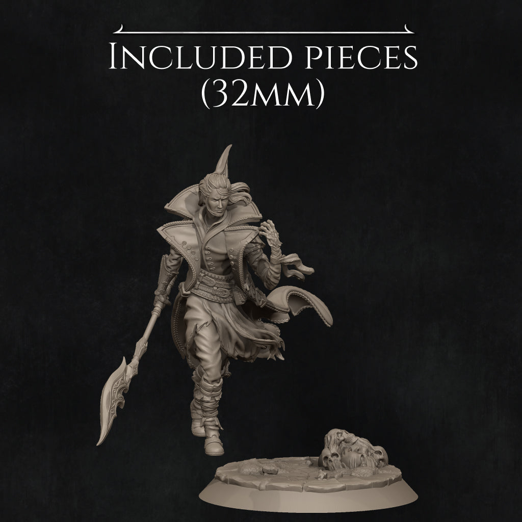 Vaelin, the Vampire Elf Warlock | 32mm–140mm | 3D Printed Figure | Art Piece | Nerikson | Nerdy Creations