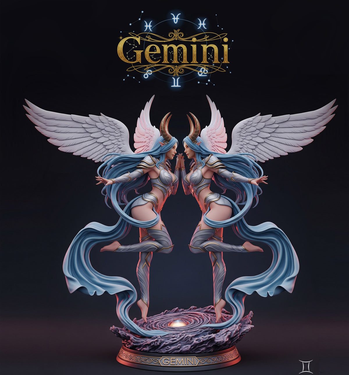 Gemini resin figure