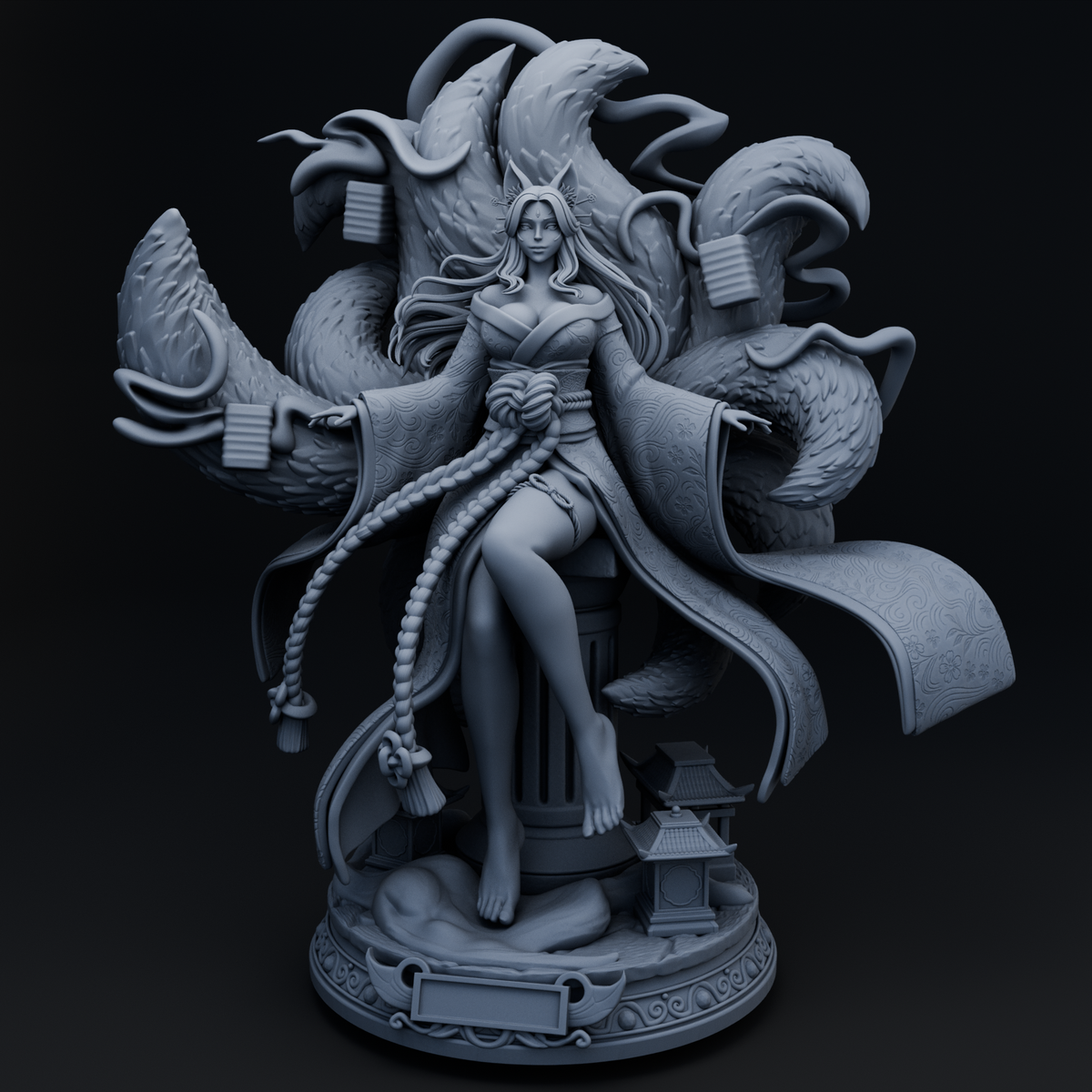 Kitsara Awakened, Clothed Mythical Warriors resin figure