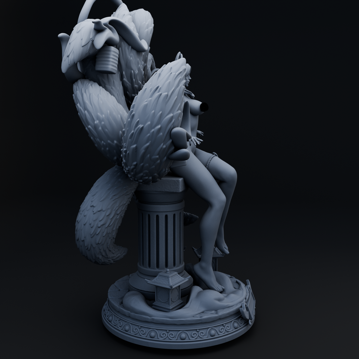 Kitsara Awakened, Clothed Mythical Warriors resin figure