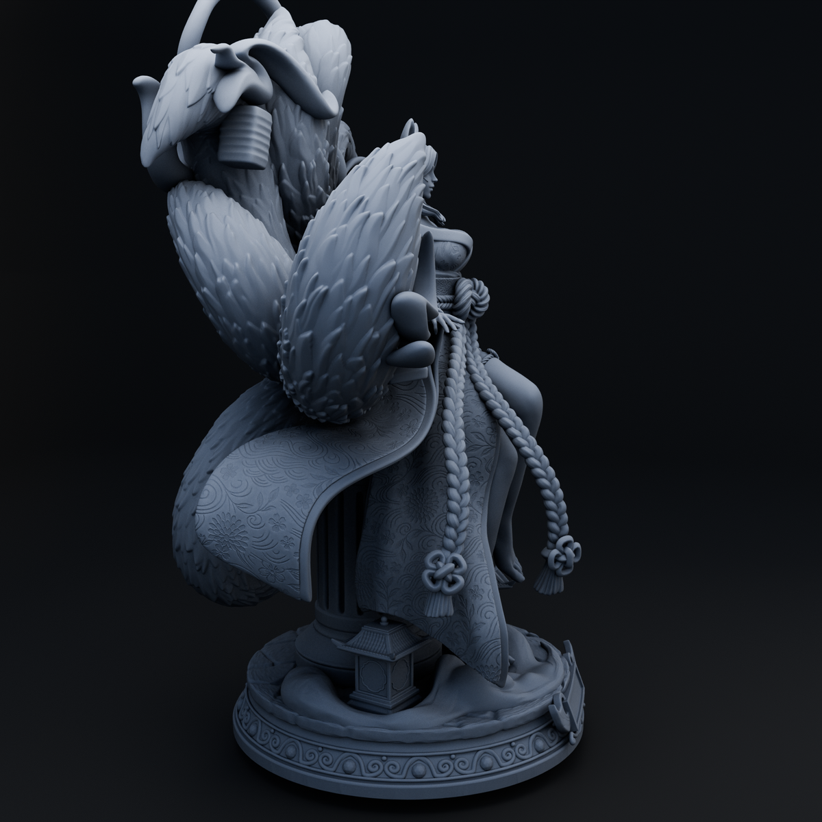 Kitsara Awakened, Clothed Mythical Warriors resin figure