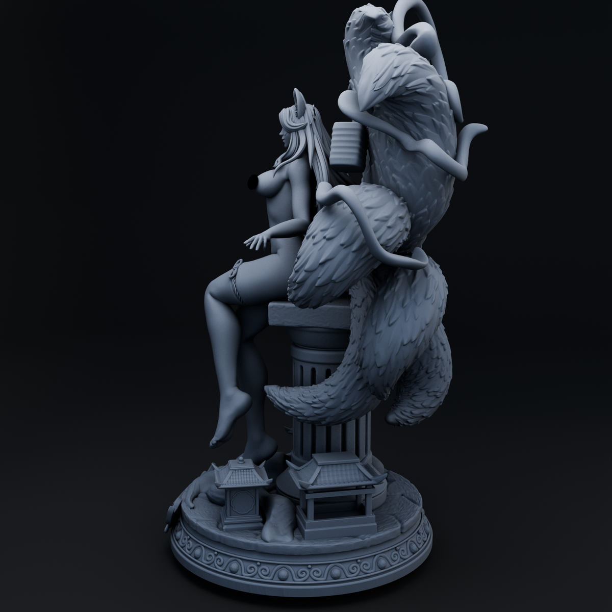 Kitsara Awakened, Clothed Mythical Warriors resin figure