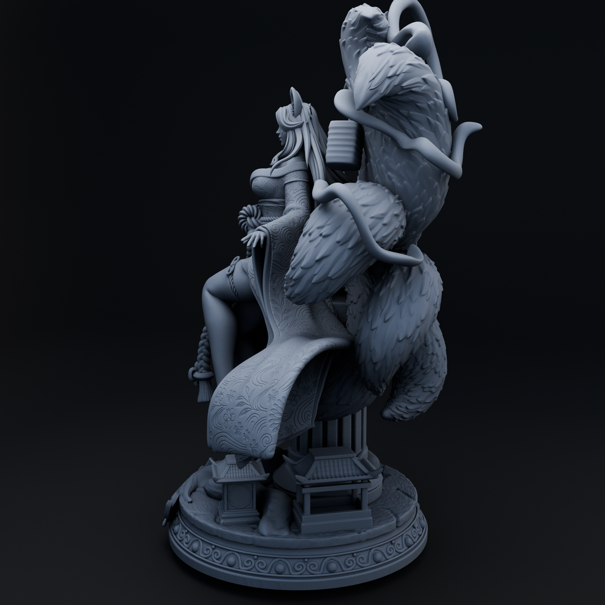 Kitsara Awakened, Clothed Mythical Warriors resin figure