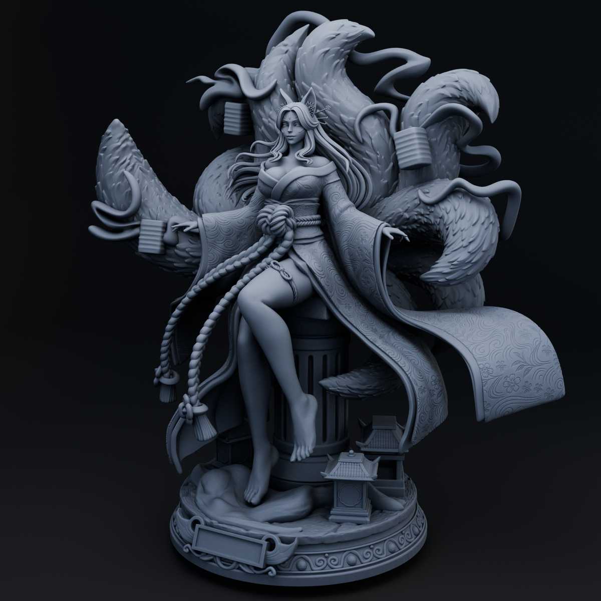 Kitsara Awakened, Clothed Mythical Warriors resin figure