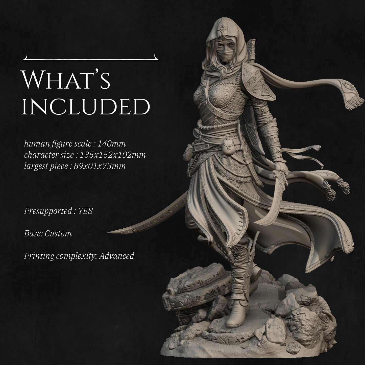 Nasir & Artemisia | 3D Printed Statue | Art Piece | Nerikson | Nerdy Creations