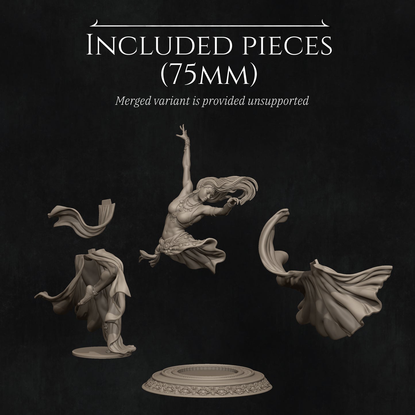 Sound of Night | 32mm–140mm | 3D Printed Figure | Art Piece | Nerikson | Nerdy Creations
