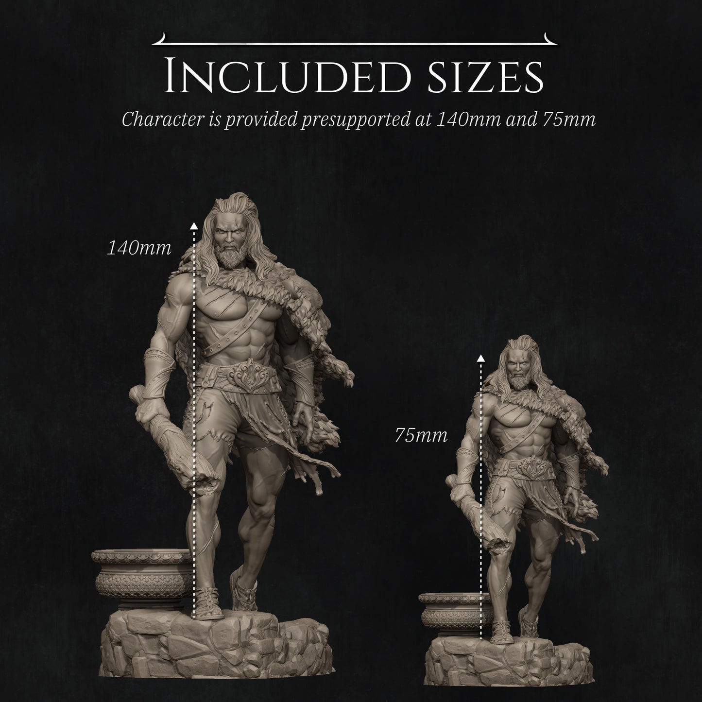 Heracles | 140mm | 3D Printed Bust | Art Piece | Nerikson | Nerdy Creations