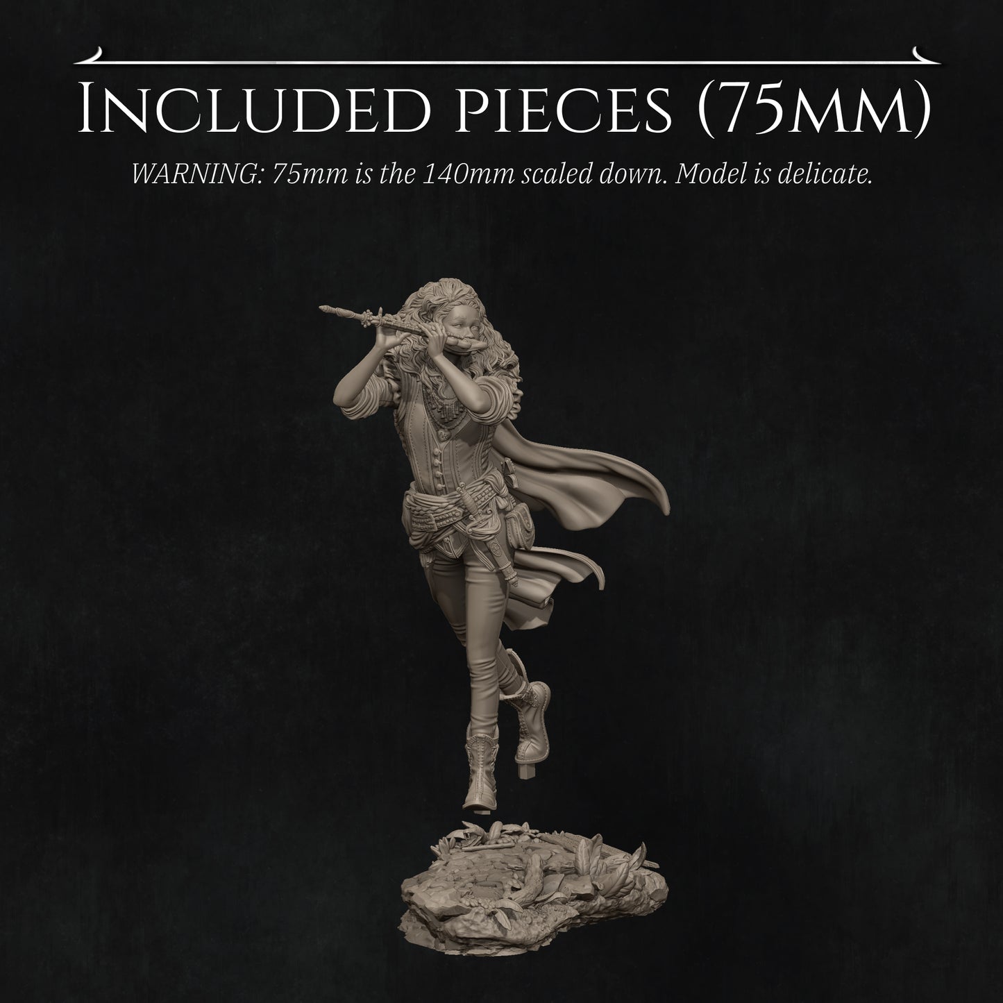 Inithia the Bard | 140mm | 3D Printed Bust | Art Piece | Nerikson | Nerdy Creations