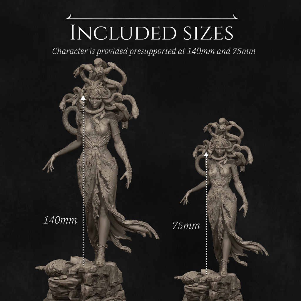 Medusa | 32mm–140mm | 3D Printed Figure | Art Piece | Nerikson | Nerdy Creations
