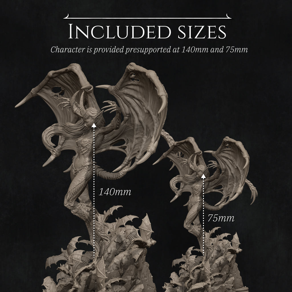 Rylana — The Succubus | 32mm–140mm | 3D Printed Figure | Art Piece | Nerikson | Nerdy Creations