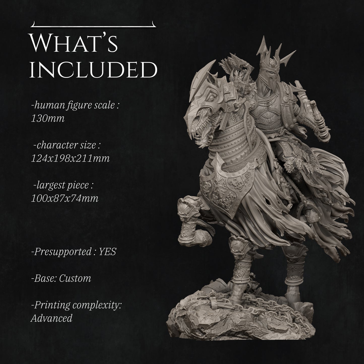 Conquest | 32mm & 140mm | 3D Printed Figure | Art Piece | Nerikson | Nerdy Creations