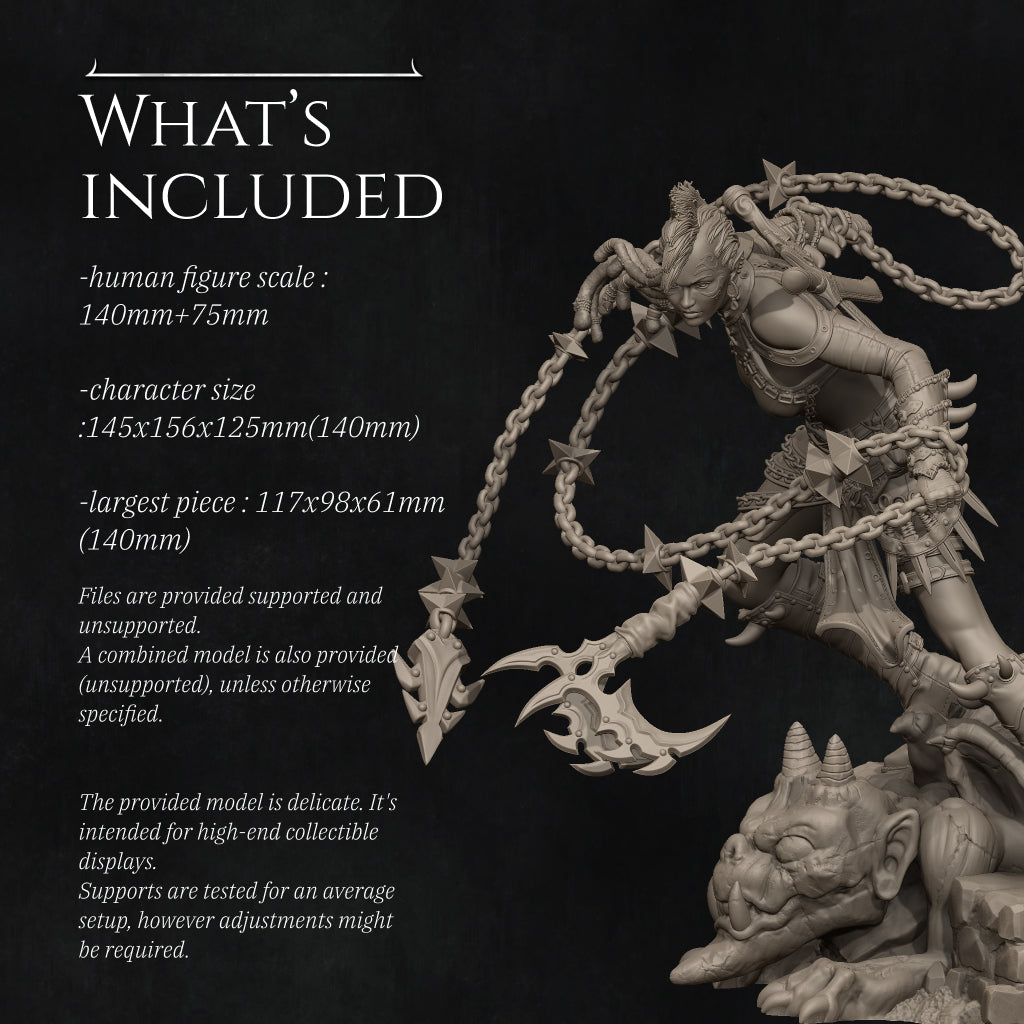 Zestari the Shadow Elf Warrior | 32mm–140mm | 3D Printed Figure | Art Piece | Nerikson | Nerdy Creations