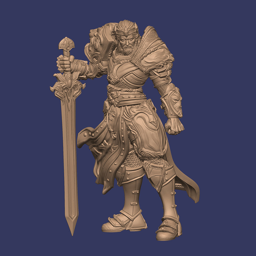 Itrek, Paladin of the Dawn | 32mm & 125mm | 3D Printed Figure | Art Piece | Nerikson | Nerdy Creations