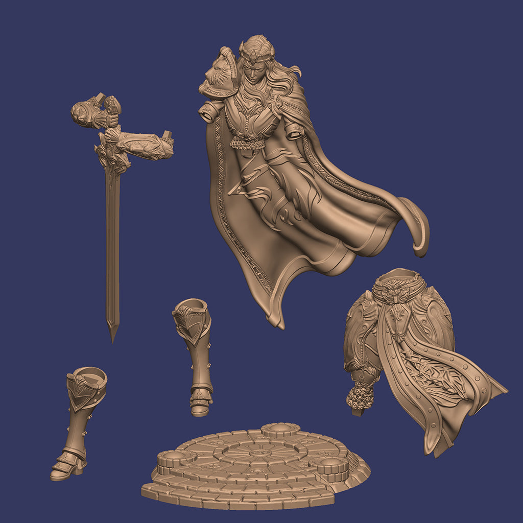 Alina, Paladin of Dawn | 32mm–180mm | 3D Printed Figure | Art Piece | Nerikson | Nerdy Creations