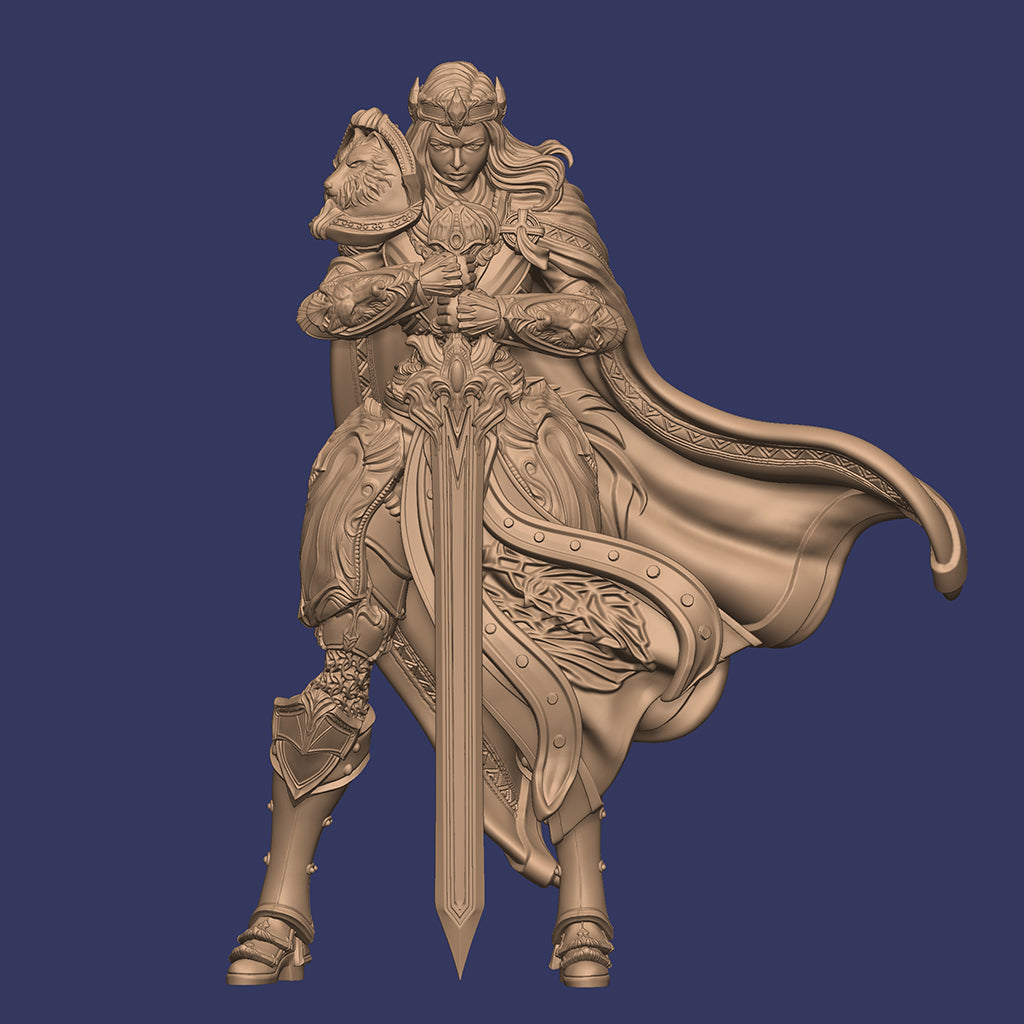 Alina, Paladin of Dawn | 32mm–180mm | 3D Printed Figure | Art Piece | Nerikson | Nerdy Creations