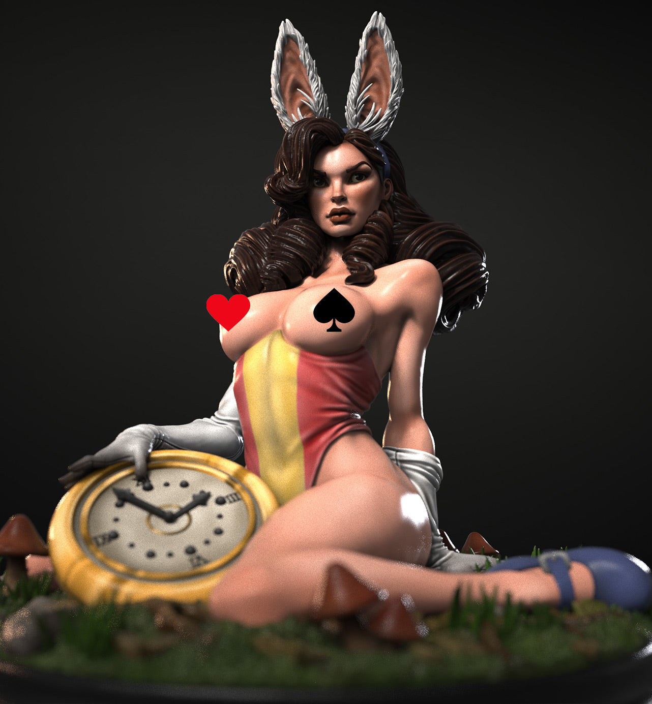 Alice in Creepyland — White Rabbit Pinup | 3D Printed Figure | Art Piece | Siryll | Nerdy Creations