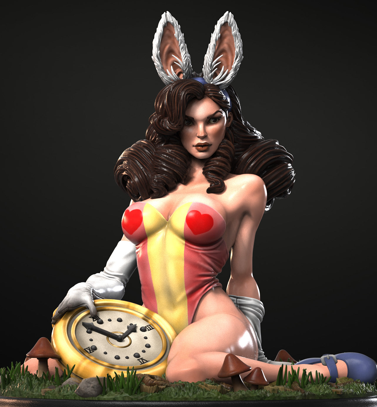 Alice in Creepyland — White Rabbit Pinup | 3D Printed Figure | Art Piece | Siryll | Nerdy Creations
