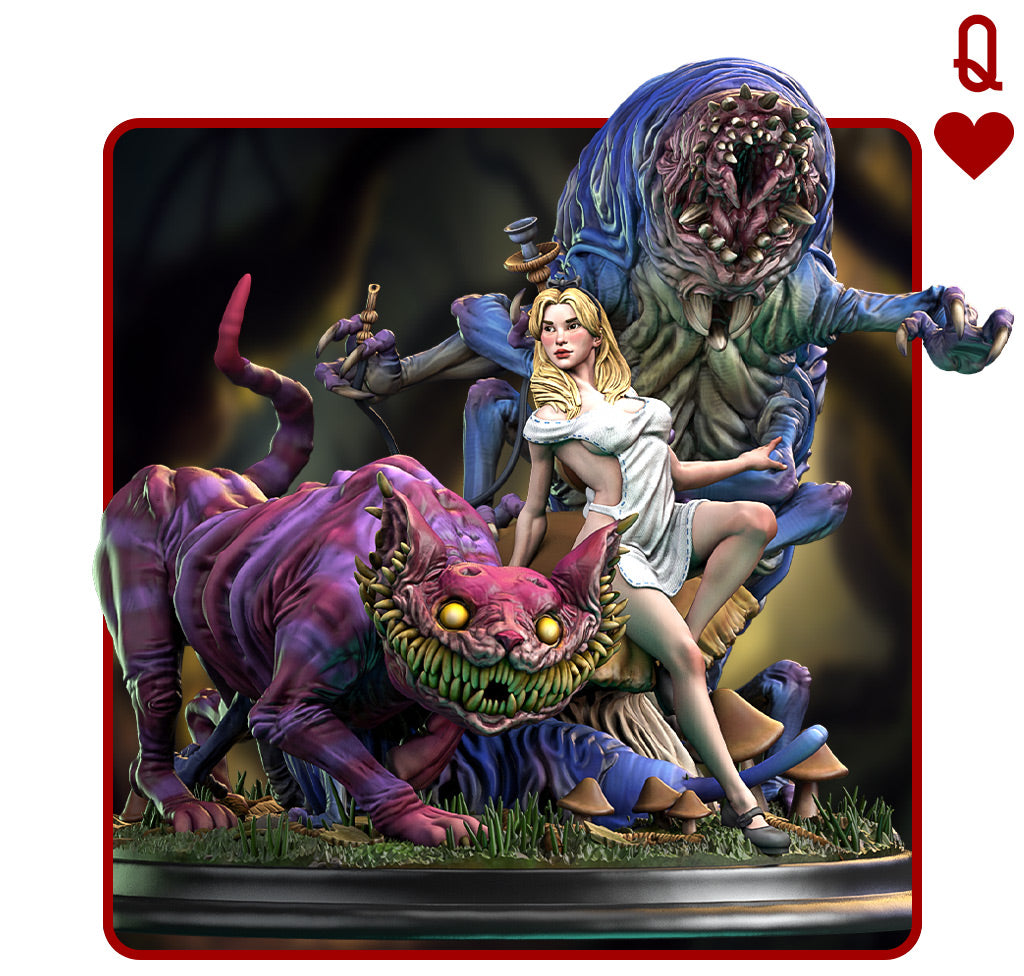 Alice in Creepyland | 3D Printed Diorama Set | Art Piece | Siryll | Nerdy Creations
