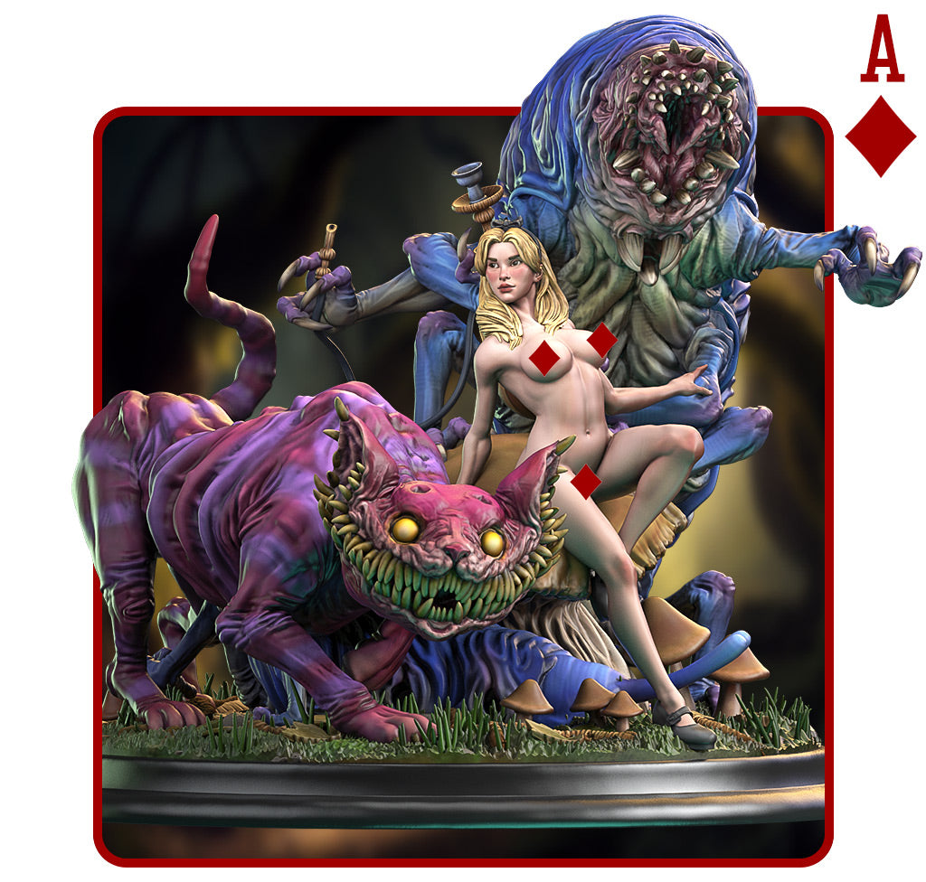 Alice in Creepyland | 3D Printed Diorama Set | Art Piece | Siryll | Nerdy Creations