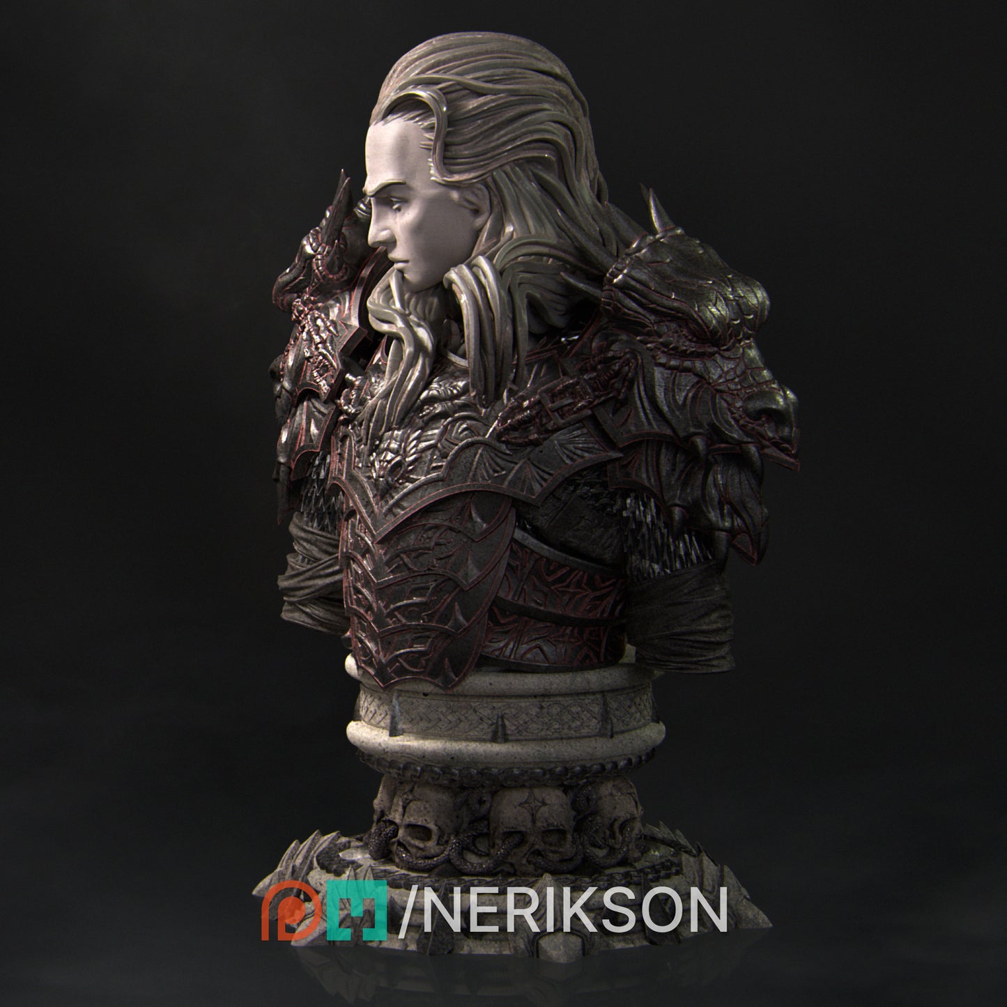 Reving, the Dragon Knight (prince) | 3D Printed Bust | Art Piece | Nerikson | Nerdy Creations