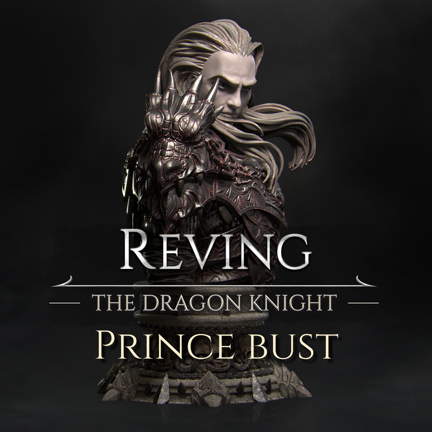 Reving, the Dragon Knight | 32mm & 125mm | 3D Printed Figure | Art Piece | Nerikson | Nerdy Creations